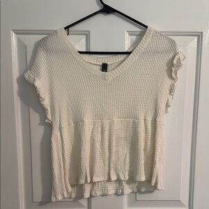 Women's Cream Textured Tunic Top